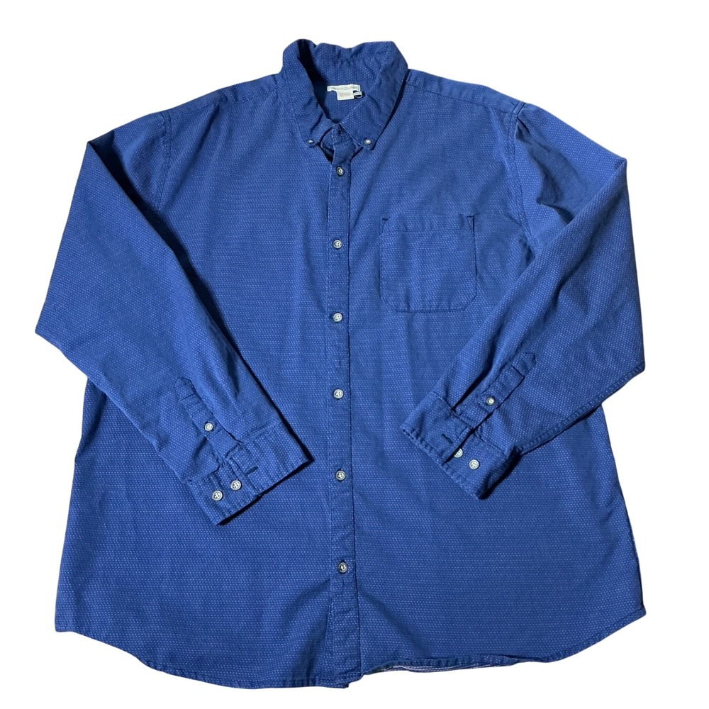 Carbon 2 Cobalt Coastal Preppy Mens XLT Blue Micro Dot Button Down Shirt 133359T